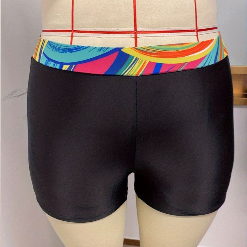 Damen Sportliche Tankini mit buntem Muster Drune