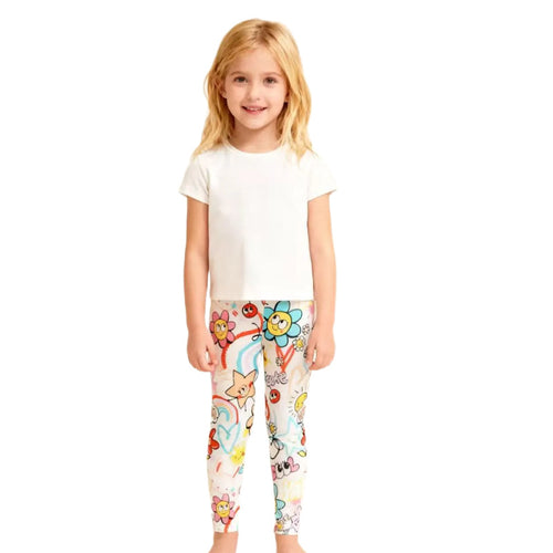 Mädchen Leggings mit buntem Frühlingsdesign Drune