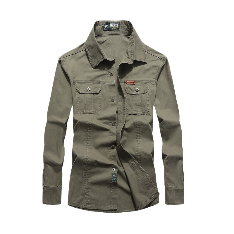 Herren Canvas-Overshirt mit Brustklappen und robustem Baumwollmix Drune