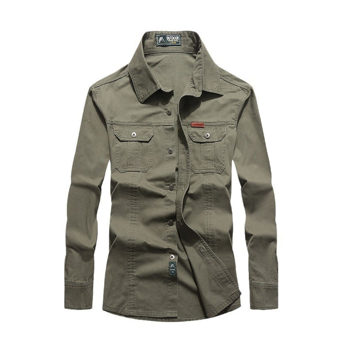 Herren Canvas-Overshirt mit Brustklappen und robustem Baumwollmix Drune