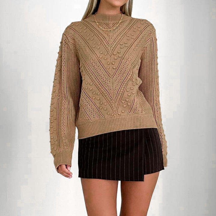 Damen Strukturierter Feinstrick-Pullover mit V‑Struktur und Noppenmuster Drune