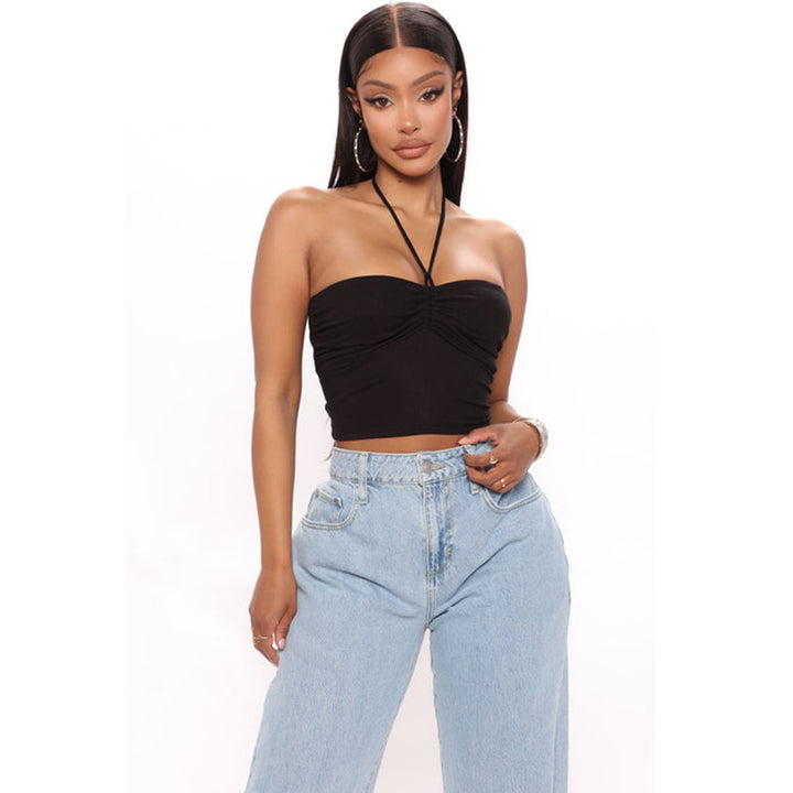 Damen trägerloser Top mit gerafftem Detail Drune