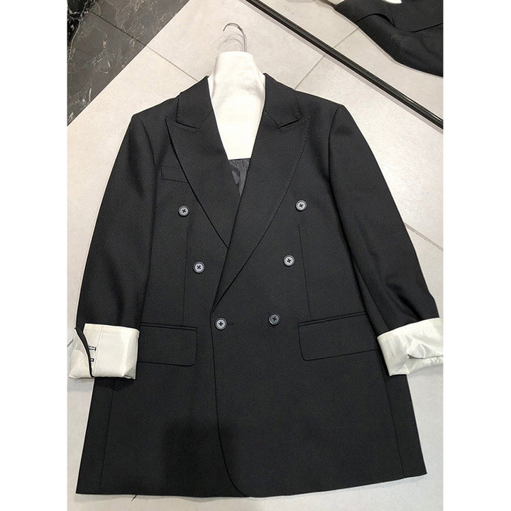 Damen Doppelreiher Wollblazer Drune