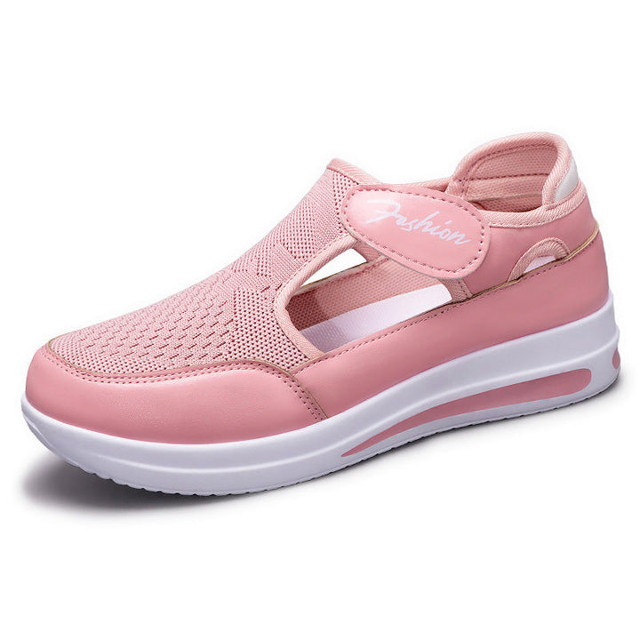 Damen Flexible Slip-On Fitnessschuhe mit atmungsaktiver Netzoberfläche Drune
