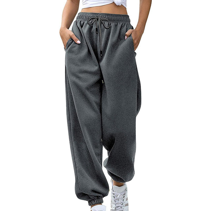 Damen nan lässige Jogginghose mit hohem Bund elastischen Knöchelabschlüssen und weichem Fleecefutter Drune