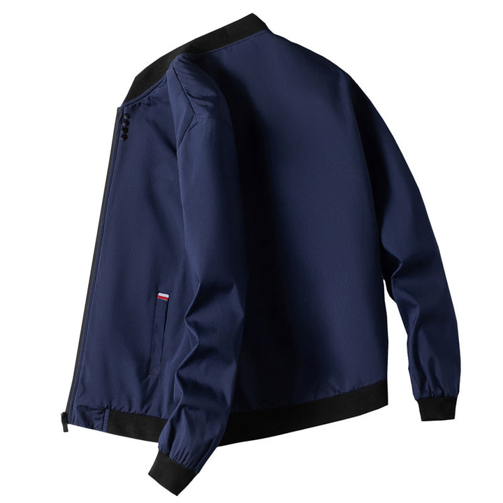 Herren modische Freizeitjacke mit hohem Kragen und seitlichem Reißverschluss Drune
