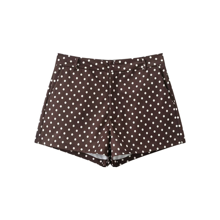 Damen nan weite High-Waist Schlaghose mit Punkteprint und elastischem Bund Drune