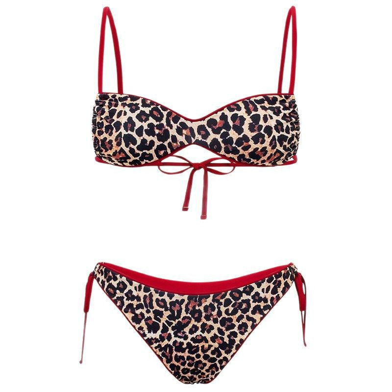 Damen Push-Up Bikini mit raffiniertem Animal-Print und verstellbaren Trägern Drune