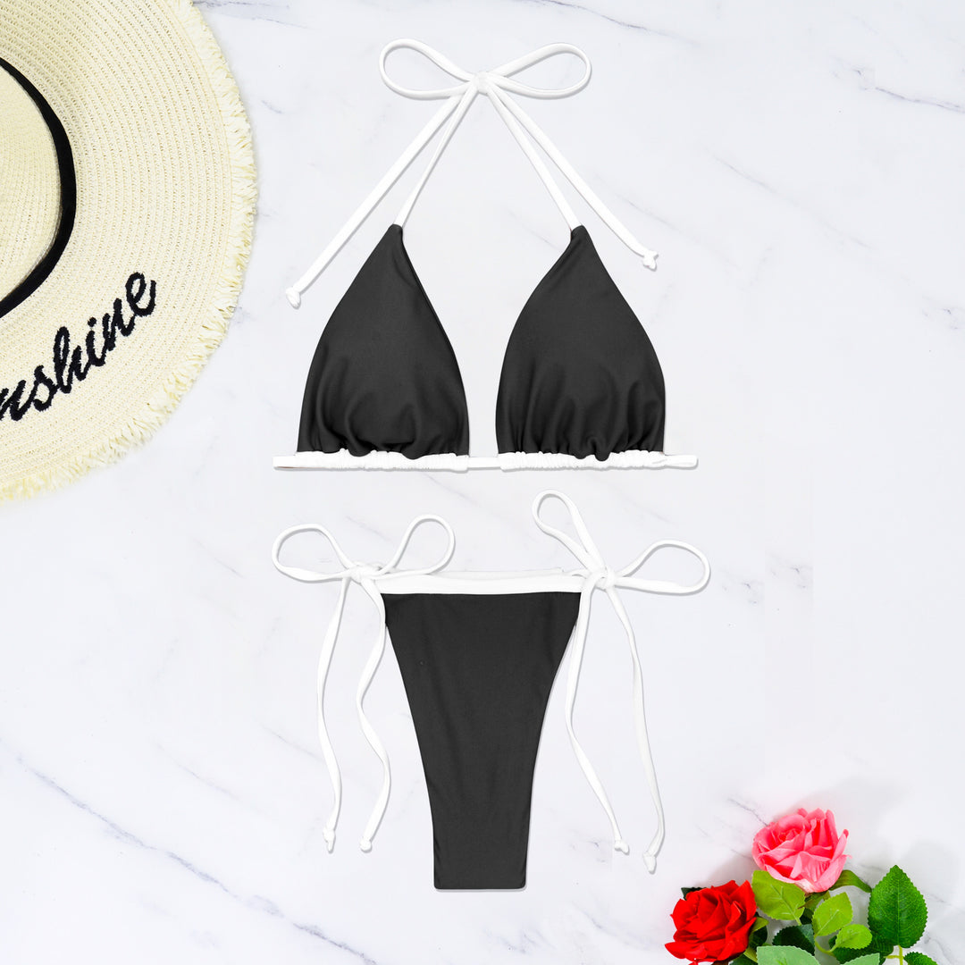 Damen Triangel-Bikini mit verstellbaren Trägern und seitlichem Bindeband Drune