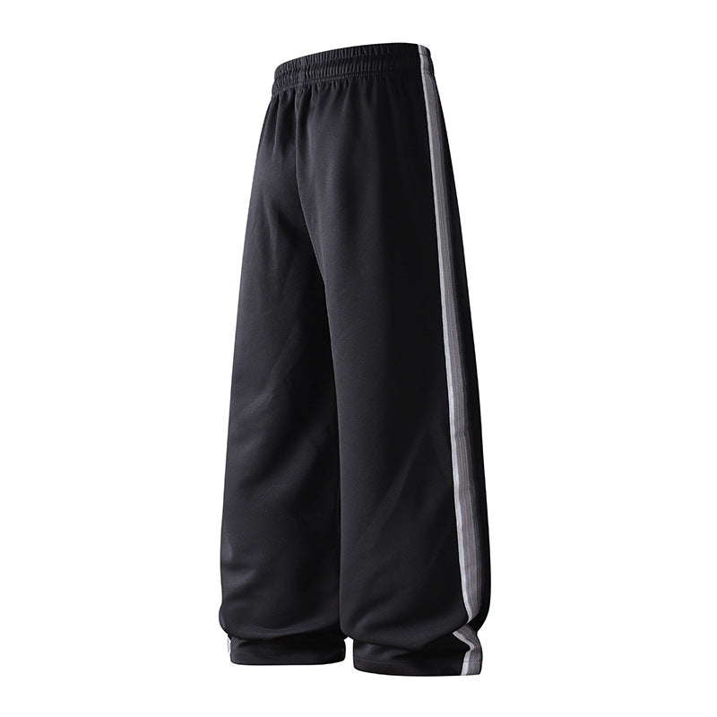 Herren weite Baggy-Trainingshose mit Tunnelzugbund, elastischem Komfortbund und seitlichem Streifendetail Drune