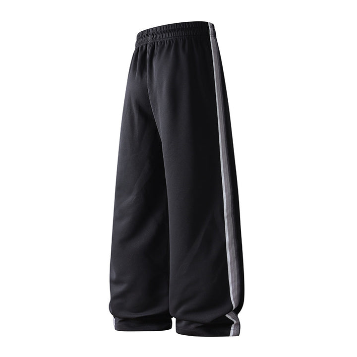 Herren weite Baggy-Trainingshose mit Tunnelzugbund, elastischem Komfortbund und seitlichem Streifendetail Drune