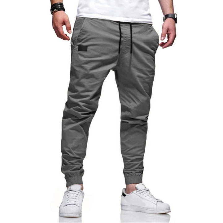 Herren urbaner tapered Twill-Jogger mit elastischem Knöchelabschluss Kordelbund und diskreter Utility-Tasche Drune