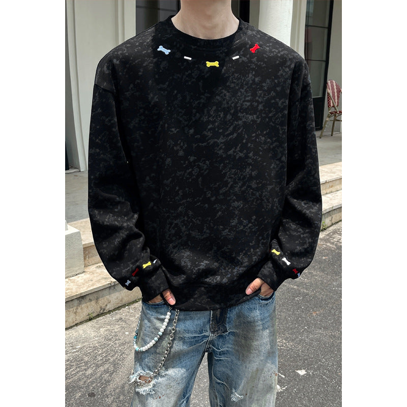 Herren Lässiger Sweatshirt mit bunten Akzenten Drune