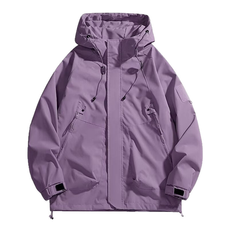 Herren Urbaner Utility-Softshellparka mit Kordelzug, Velcro-Ärmeln und verdeckten Reißverschlüssen Drune