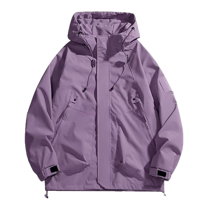 Herren Urbaner Utility-Softshellparka mit Kordelzug, Velcro-Ärmeln und verdeckten Reißverschlüssen Drune