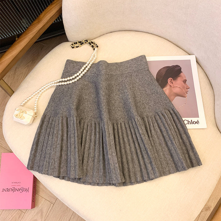 Damen Plissierter Rock mit elastischem Bund und weichem Material Drune
