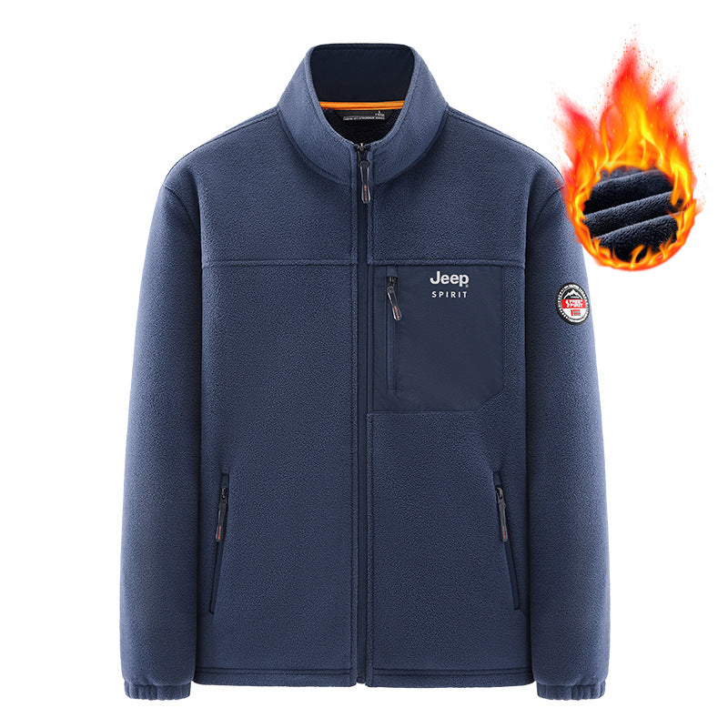 Herren Wärmende Fleecejacke mit hohem Kragen Drune