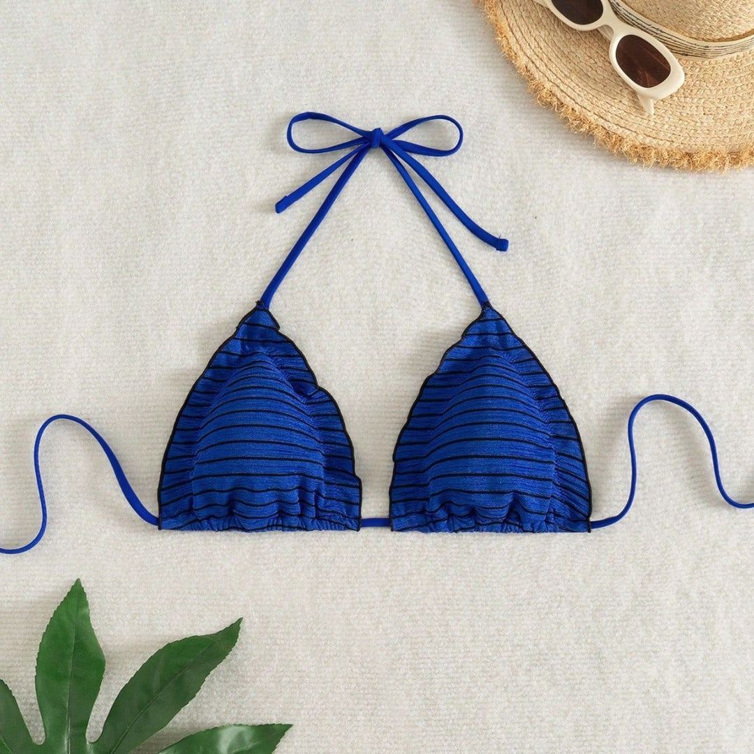 Damen Triangel-Bikini mit verspieltem Streifenmuster Drune