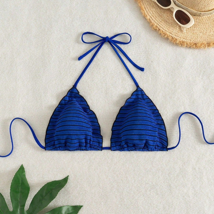 Damen Triangel-Bikini mit verspieltem Streifenmuster Drune
