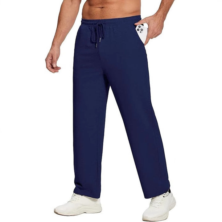 Herren nan locker fallende Loungehose aus softem Jersey mit Kordelzug, elastischem Bund und geradem Bein Drune
