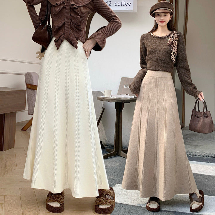 Damen Eleganter Wickelrock mit raffiniertem Muster Drune