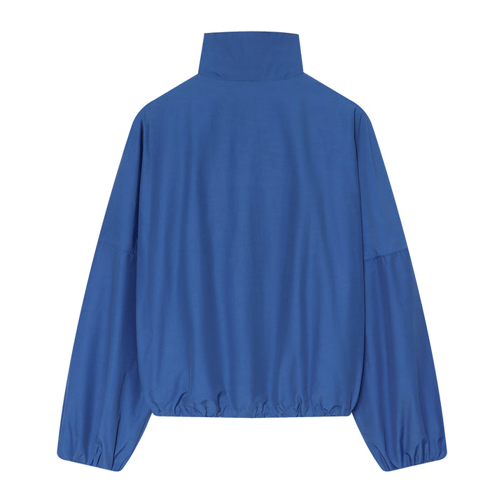 Damen Kurzjacke im Blousonstil mit hohem Stehkragen, Tunnelzugbund und Ballonärmeln Drune