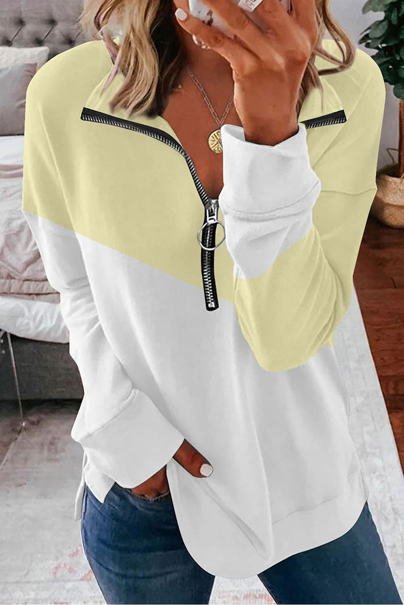 Damen Freizeitpullover mit Halb-Reißverschluss Drune