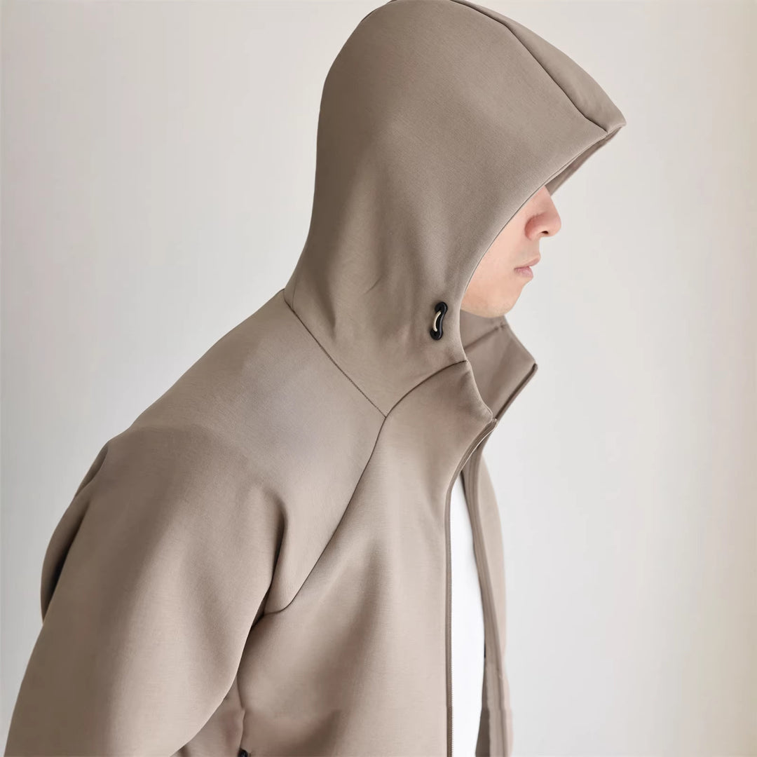 Herren Leichte Kapuzenjacke aus technischem Jersey mit verdecktem Reißverschluss Drune