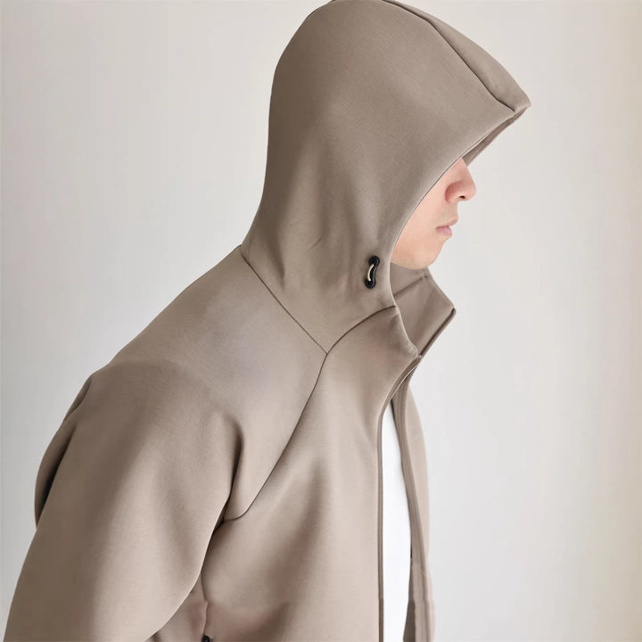 Herren Leichte Kapuzenjacke aus technischem Jersey mit verdecktem Reißverschluss Drune