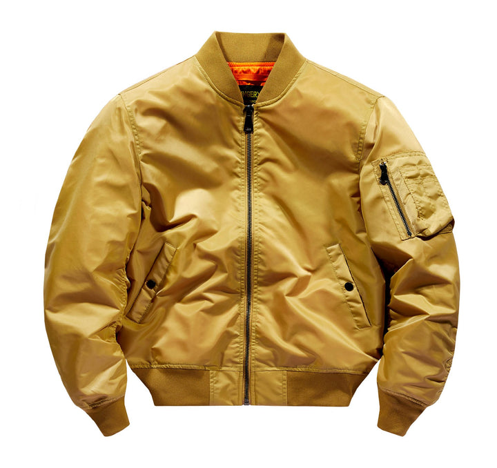Herren  leichte isolierte Flug-Bomberjacke mit Utility-Tasche am Arm und Druckknopf-Eingangshandtaschen Drune