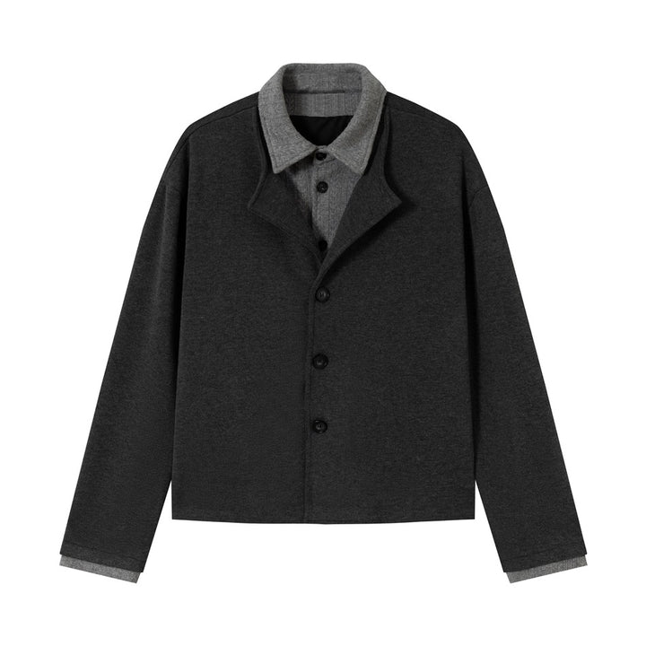 Herren Kurzblouson im Layer‑Look mit Kontrastkragen Drune