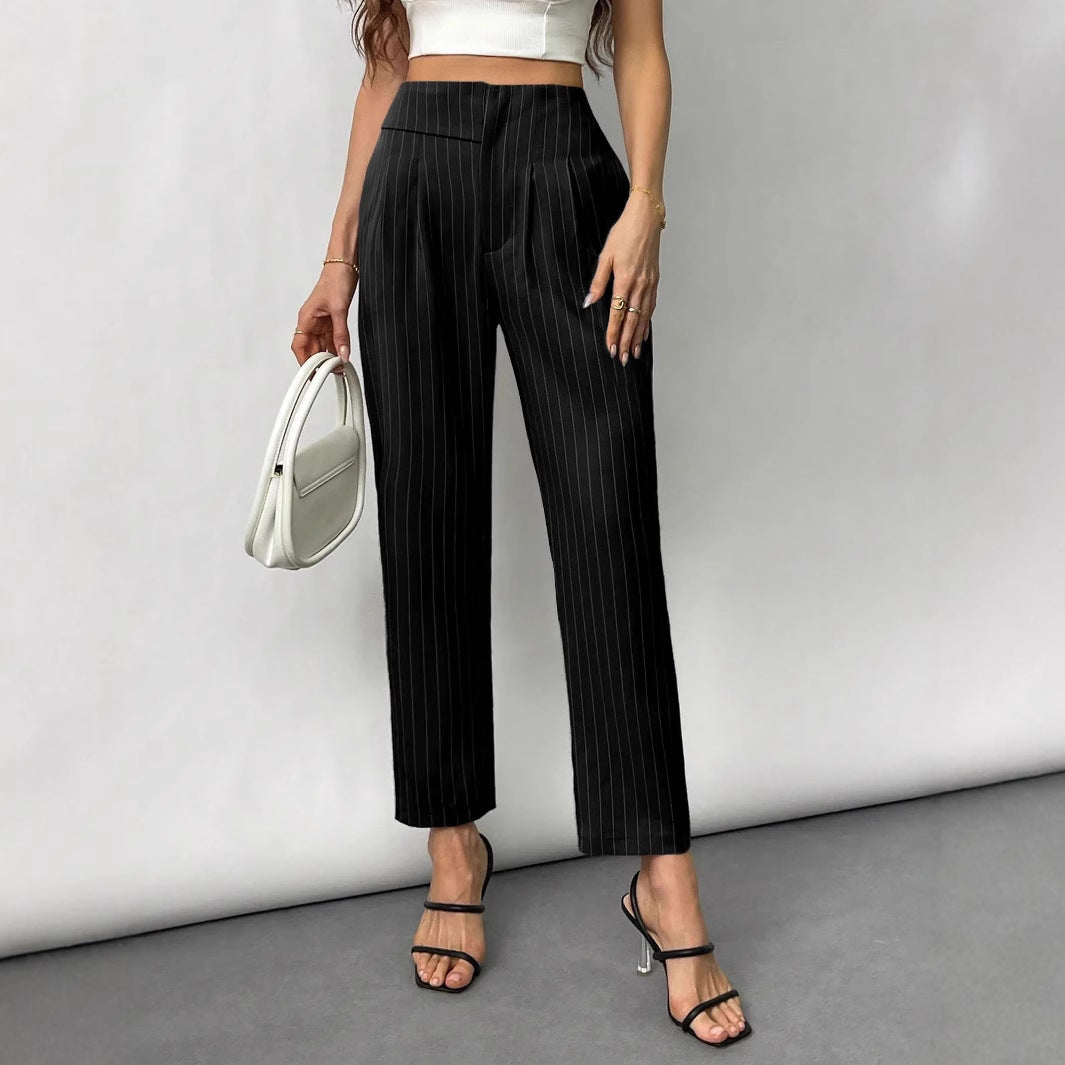 Damen Elegante und modische Anzughose mit Streifen Drune