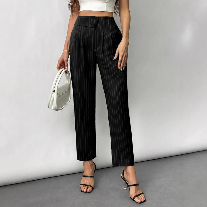 Damen Elegante und modische Anzughose mit Streifen Drune