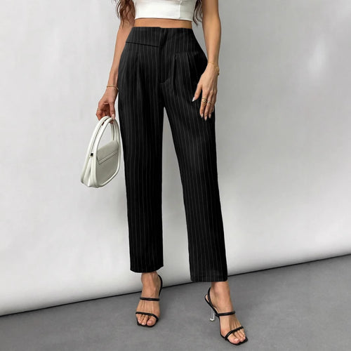Damen Elegante und modische Anzughose mit Streifen Drune
