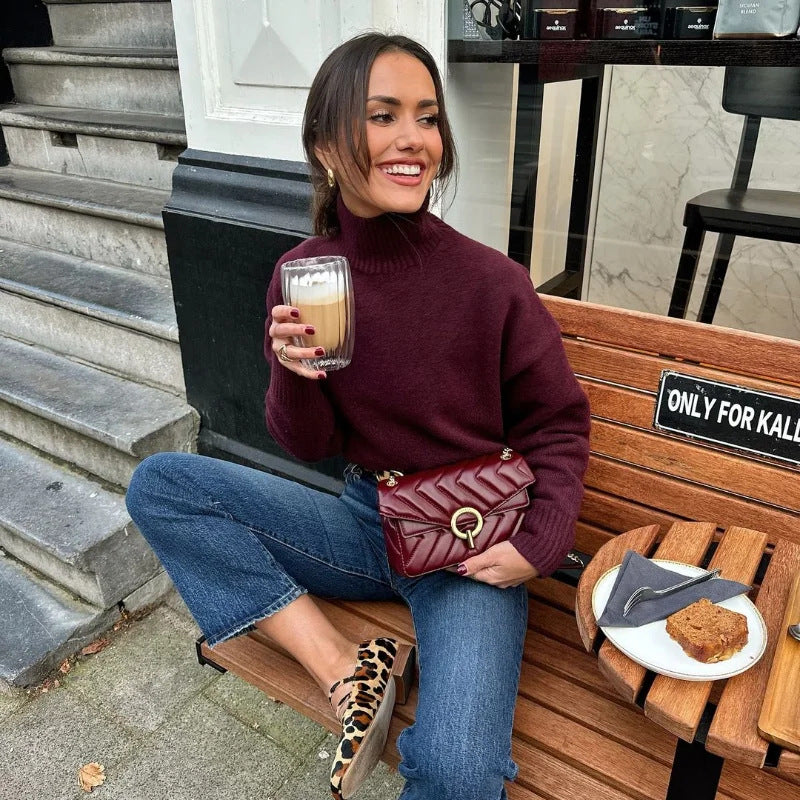 Damen Kuscheliger Rollkragenpullover Drune