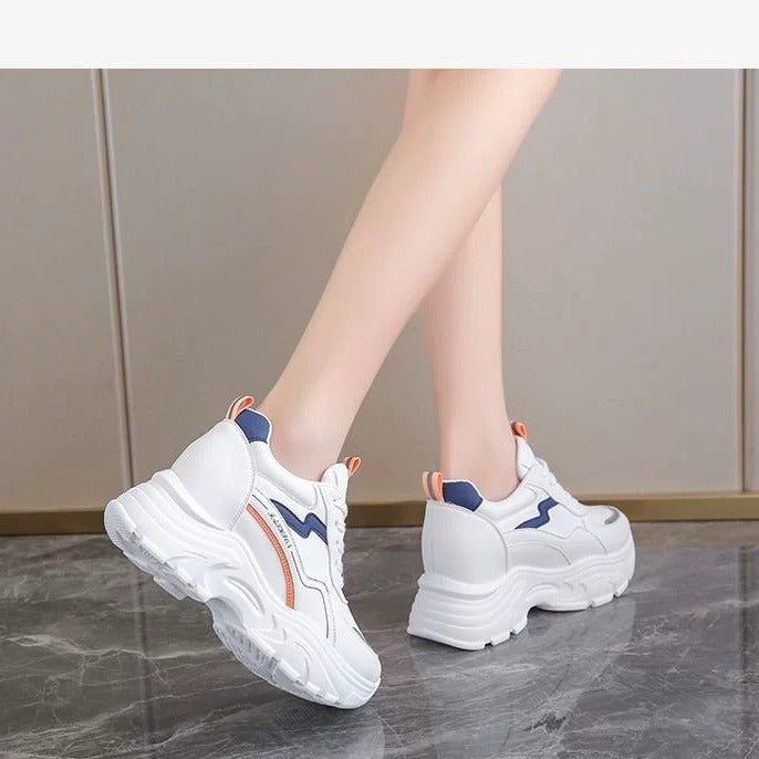 Damen Chunky Sneakers mit atmungsaktivem Obermaterial und dämpfender Laufsohle Drune
