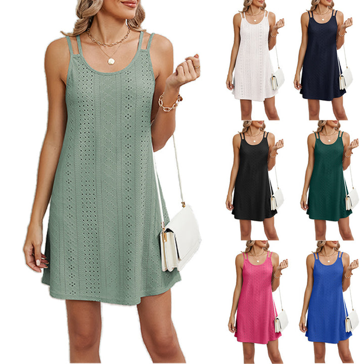Damen luftiges Sommerkleid mit verstellbaren Trägern Drune