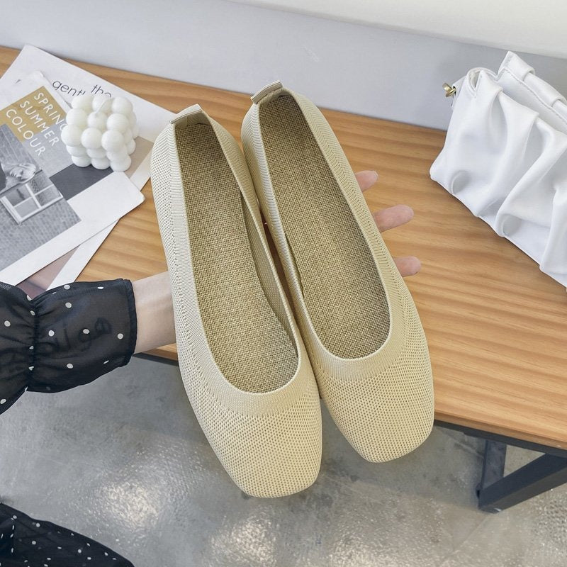 Damen atmungsaktive Ballerinas aus flexiblem Stoff Drune