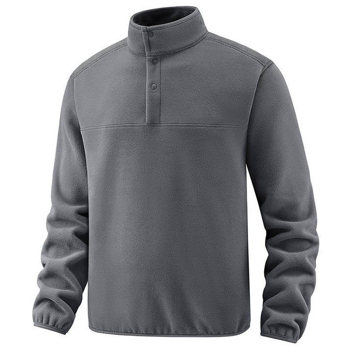 Herren Legerer Thermo-Fleece-Troyer mit Knopfleiste und elastischen Bündchen Drune