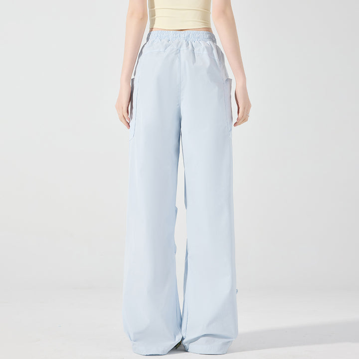 Damen Weite technische Cargo-Hose mit Kordelzugbund, verstellbarem Saum und Multifunktions-Taschen Drune
