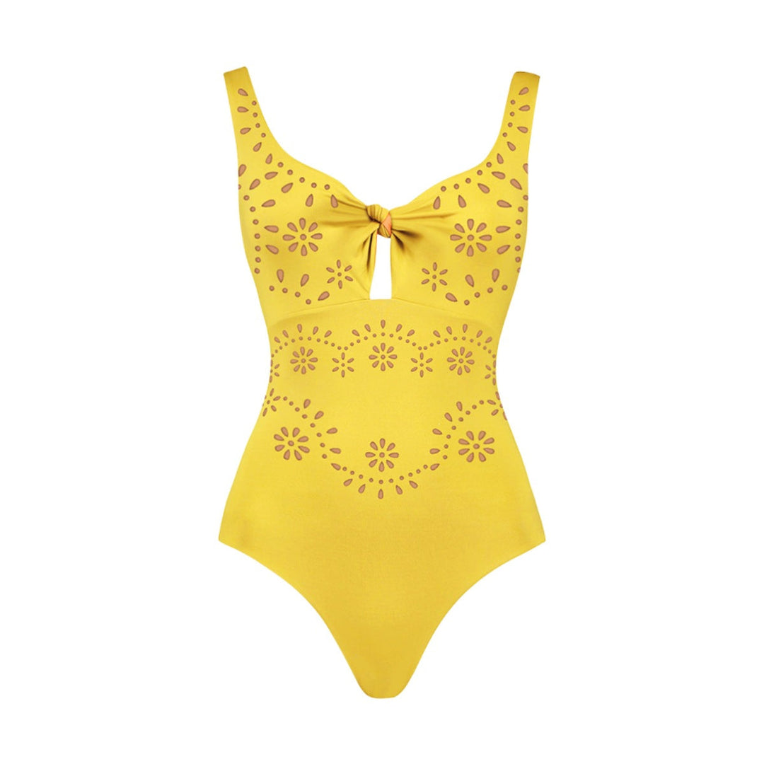 Damen Badeanzug und Rock-Set mit floralem Cut-Out Design Drune