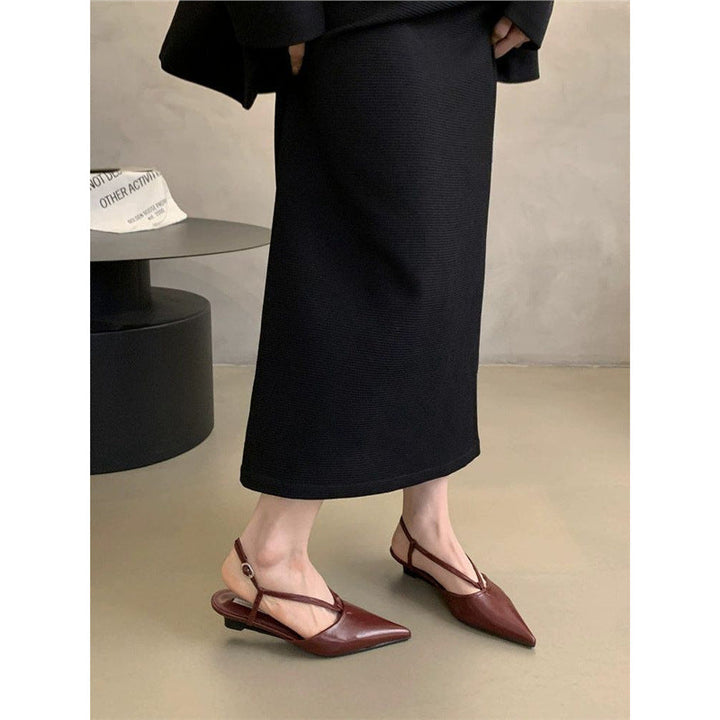 Damen spitze Slingback Pumps aus feinem Leder Drune