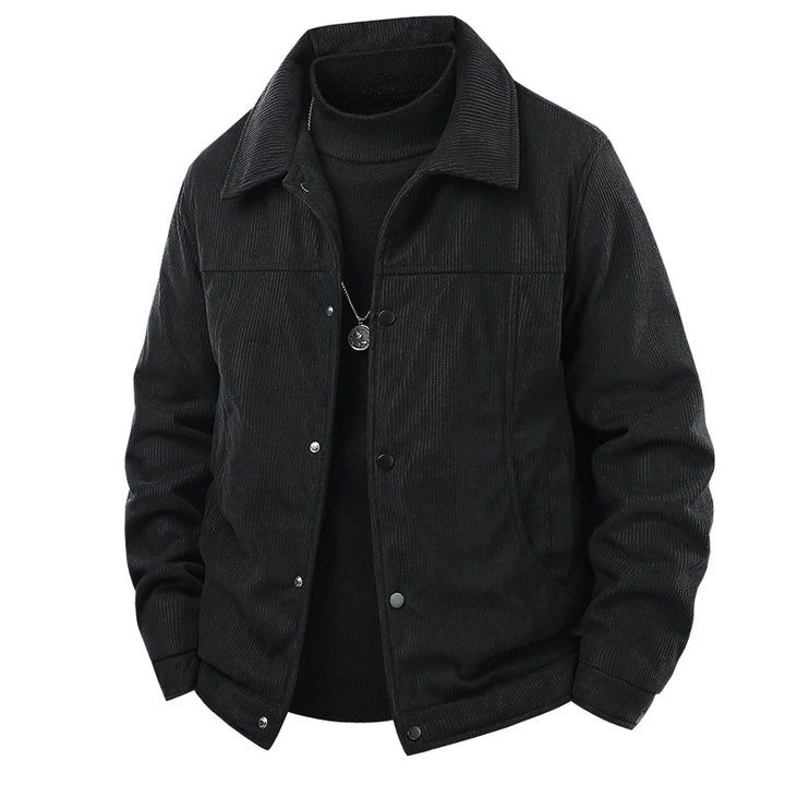 Herren Cordjacke im lässigen Worker-Style mit Druckknopfverschluss und seitlichen Eingrifftaschen Drune