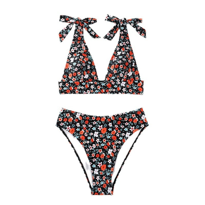 Damen Triangel-Bikini mit verstellbaren Schulterdetails und floralem Muster Drune