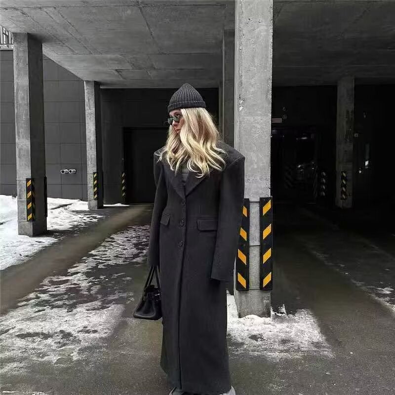 Damen Kurzer Oversize-Mantel mit üppigem Kunstfellkragen Drune