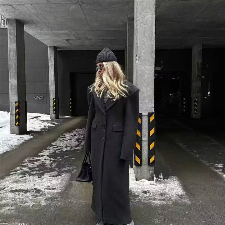 Damen Kurzer Oversize-Mantel mit üppigem Kunstfellkragen Drune
