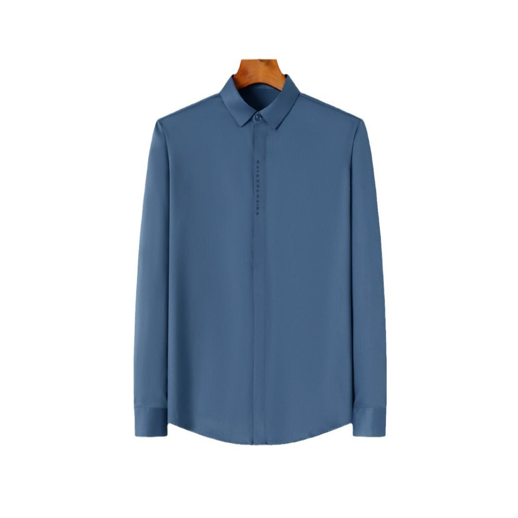 Herren Elegantes Langarmhemd aus hochwertigem, atmungsaktivem Gewebe Drune