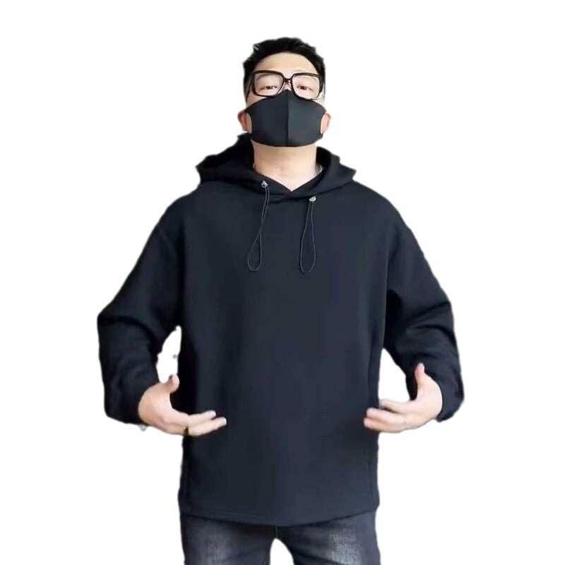 Herren Oversized Kapuzenpullover mit Dropped-Shoulder, schwerer Baumwollmischung und minimalistischer Silhouette Drune