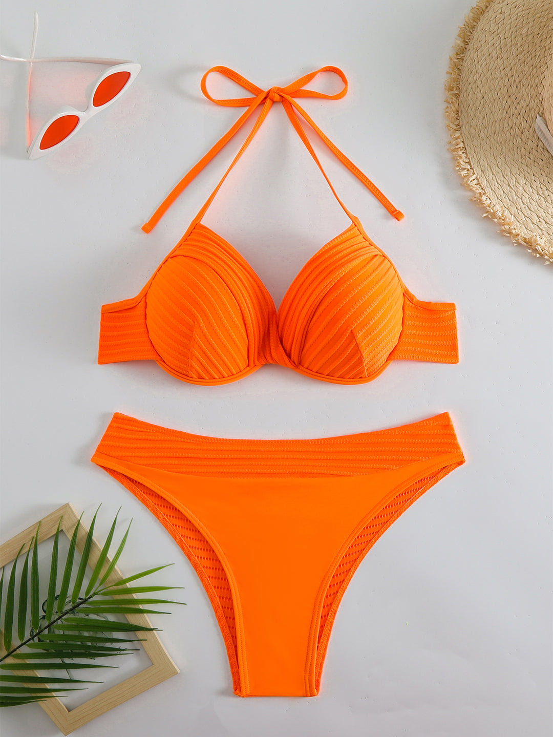 Damen Push-Up Bikini mit raffiniertem Rippendesign Drune