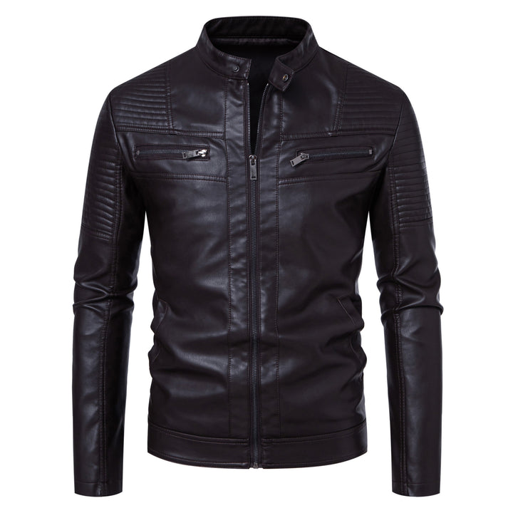Herren Modische und derbe Lederjacke Drune